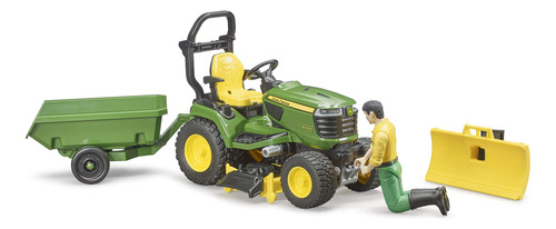 Tractor Cortacésped John Deere Toy Bruder Bworld Con Remolqu