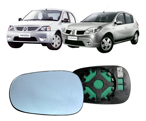 Vidro Espelho Retrovisor Sandero Logan Clio Senic 99/2012 Le