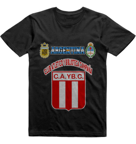 Remera Algodon Negra Club Atletico Campaña Carcaraña