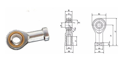 Imagen 4 de 6 de Rotulas Competicion Hembra 8mm Rosc X8 Derecha Ms Rodamiento
