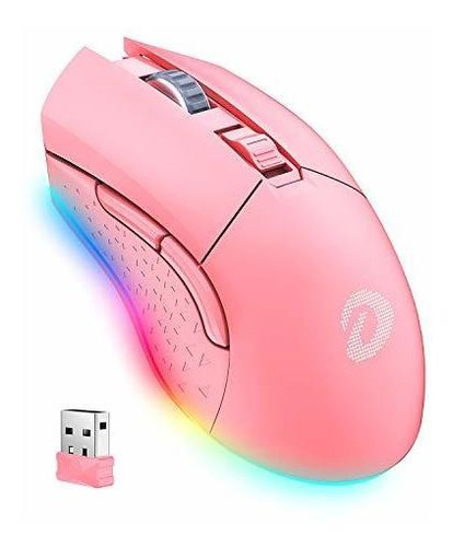 Mouse Inalambrico Dareu Em901 Para Pc Mac Ps4 Ps5 Rosa