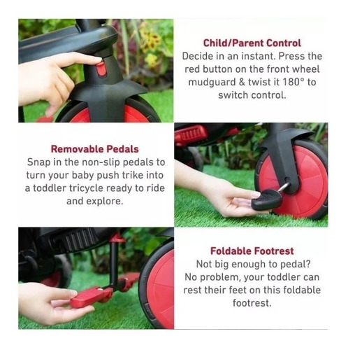 Triciclo Carreola Plegable 6 En 1 Smartrike 10 A 36 Meses