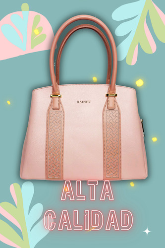 Bolsa De Mano Mujer Rosa Con Asa Para Colgar Rosa Lisa Oro Rosa