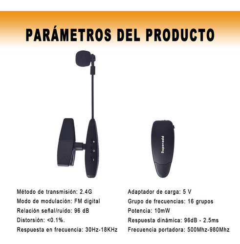Micrófono Inalámbrico Superadd Kx-621 De Saxofón