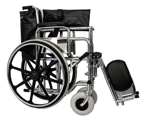 Silla De Ruedas Con Elevapiernas Reforzada Llanta Resistente Color Cromada