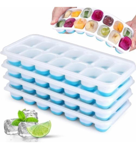 4 Charola Hielo Para Hacer Cubos De Hielo Reutilizable Molde