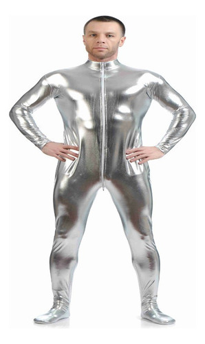 Piel Brillante Unitard Zentai Para Hombre, Disfraz De