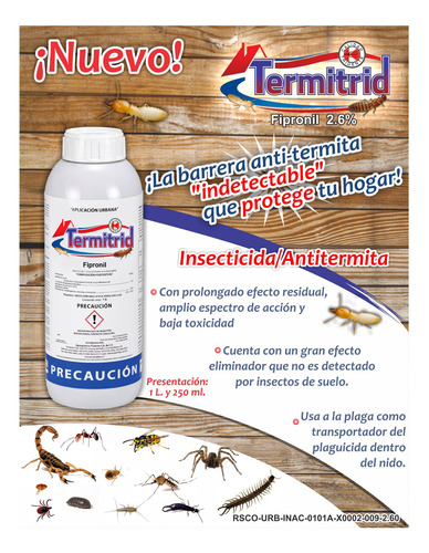 Termitrid Insecticida Fipronil Control De Plagas 250 Ml