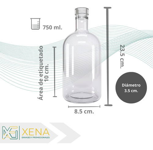 Botella Vidrio Mezcalera Tequilera 750 Ml 30 Pzs Mayoreo