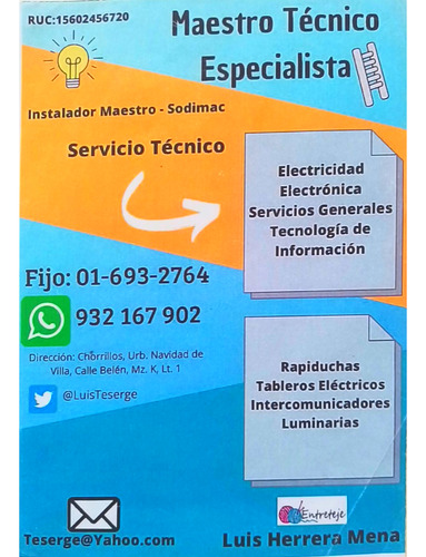 Servicio Técnico: Electricidad General 