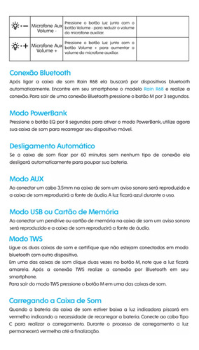 Caixa De Som Rain R63 Bluetooth Estéreo Resistente A Agua Cor Preto 127/220V