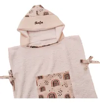 Comprar Toallon Bebe Capucha Personalizado Box Regalo Niño\u002Fa Salida Blanco C Arcoiris Terra