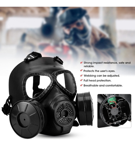 Máscara Cara Completa Casco Simulación Gas Realidad Militar