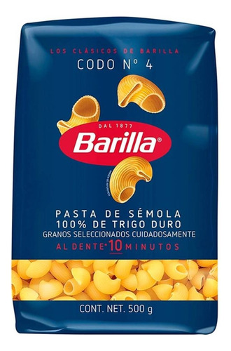 7 Pza Sopa De Codo Barilla No.4 500 G