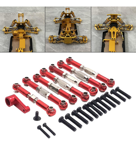 Metal Rc Pull Rod Substituir Peças Rc Servo Links Vermelho