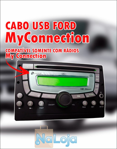 Cabo Usb Fiat Connect E Ford My Connection + Chave Remoção