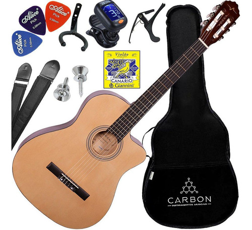 Kit Violão Classico Acústico Vogga Nylon Cutway Vca203nc