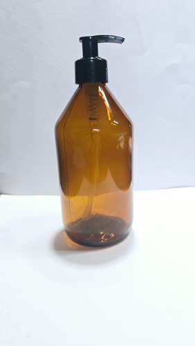 Dispenser 500 M Vidrio Ambar Para Jabon, Detergente, Shampoo Ambar