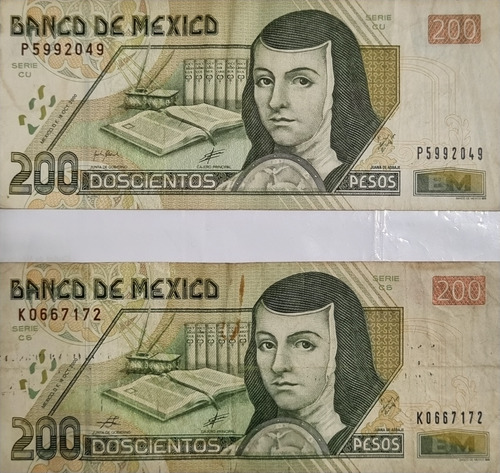 Billetes 200 Pesos México Juana De Asbaje