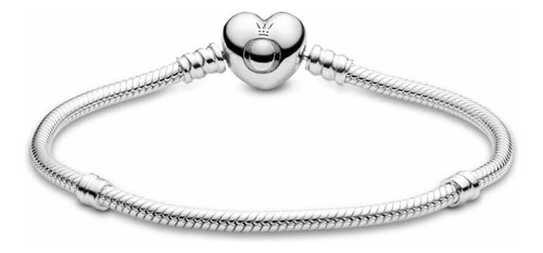 Pulsera Pandora Cadena Serpiente Con Boche Corazón, Original