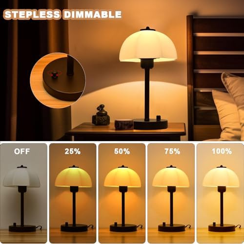 Lámpara De Mesa Para Dormitorio, Lámpara De Noche Regulable