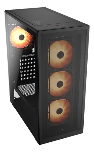 Gabinete Gamer Cougar Mx220 Rgb Black, 4 Fans Incluidos Color Negro