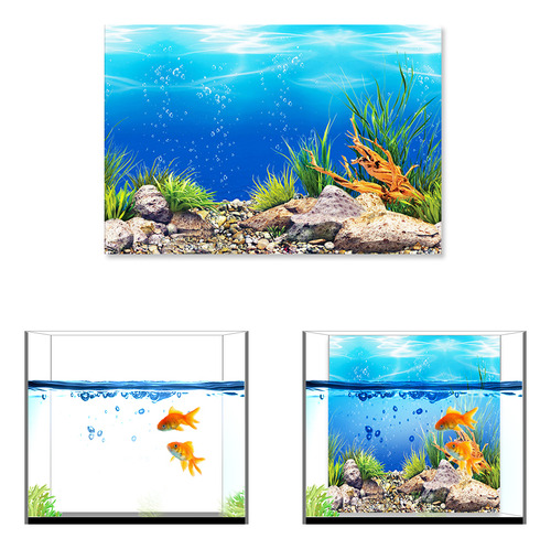 Póster Decorativo Con Fondo 3d De Acuario, 30 X 52 Cm