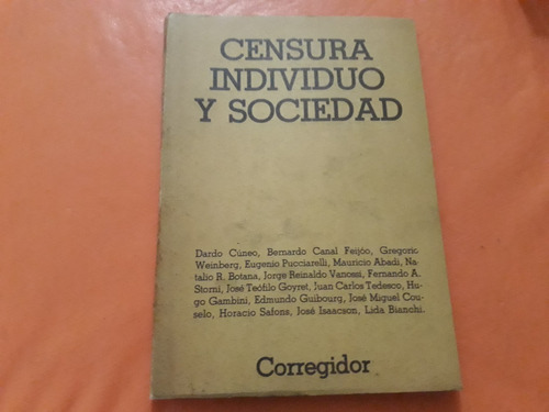 Libro Censura Individuo Y Sociedad Ensayos Corregidor 