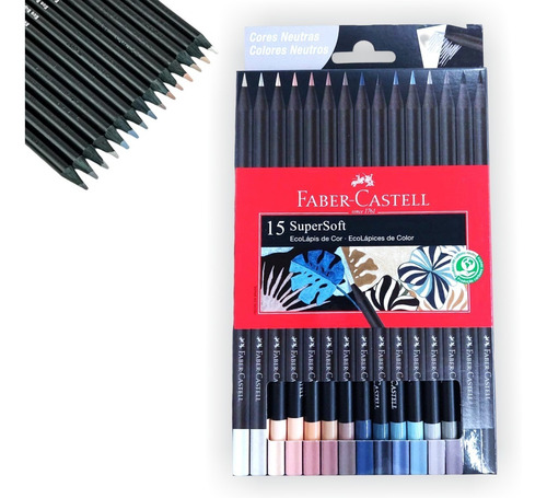 Imagen 1 de 7 de Lapices Colores Faber Castell Super Soft Colores Neutros X15
