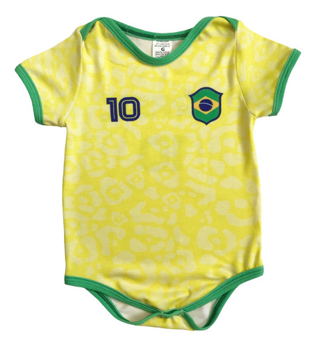 Body Bebe Amarelo Infantil Do Brasil 10 Copa Do Mundo Qatar
