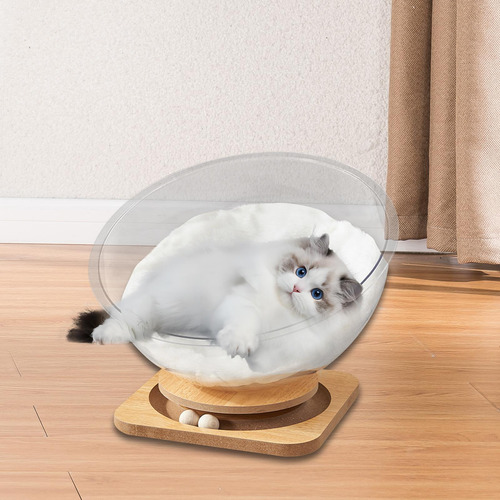 Cama Para Gatos Con Cápsula , Cuadrado Con Almohadilla