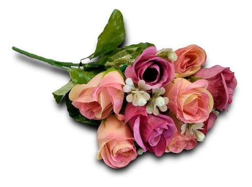 Buque De Flores Artificiais Rosa E Marsala Crysmax 30cm 1und | MercadoLivre