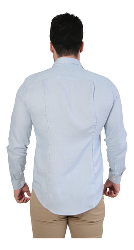 Imagem 4 de 6 de Camisa Social Ml Super Slim Maquinetada