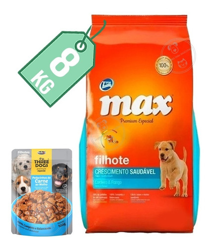 Alimento Max Cachorro Crecimiento Saludable Pollo 8kg 