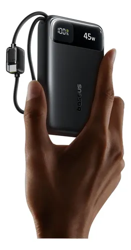 Power Bank Baseus 20000mah 45w Usb-c Con Doble Cable Integra