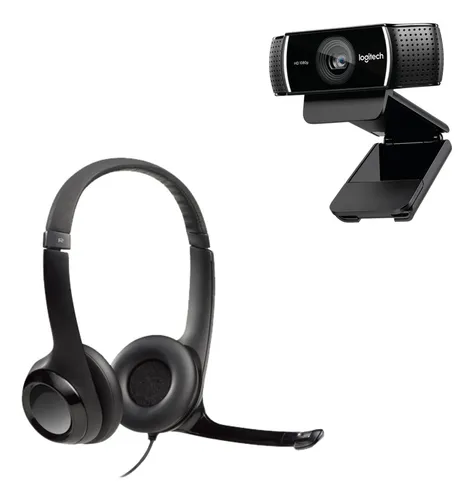 Combo Logitech Diadema H390 Estéreo + Cámara Web C922 1080p