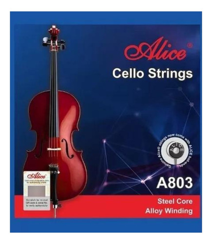 Encordado De Cello Violonchelo 4/4 Alice De Acero