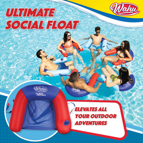Asiento De Piscina Wahu Float Connex Aqua Silla Flotante Azu Azul Y Rojo