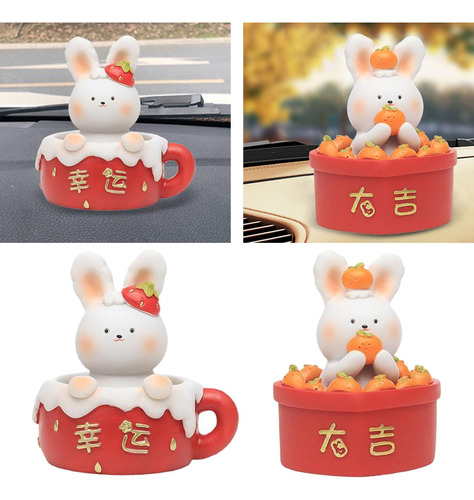 2 Estatuas De Conejo De Animales Chinos, Escultura De Para