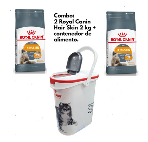 Combo Alimento Gato Royal Canin Hair Skin Pelo Sano 2kg X2un