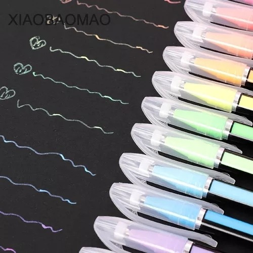 Imagen 3 de 7 de Pack Lapices Gel Pastel Neon + Libreta Negra