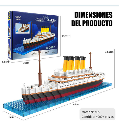 Bloques Construcción Barco Titanic Maqueta 4000 Piezas Niños
