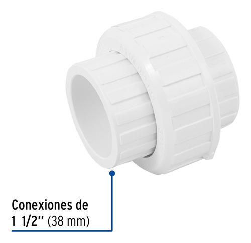 Tuerca Unión Lisa De Pvc 1-1/2', Foset 45543