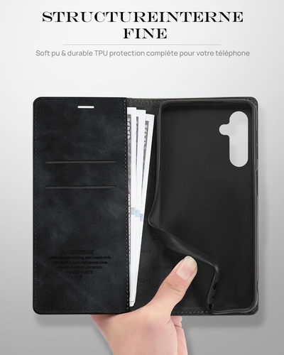 Funda Carcasa Cartera Cuerocon Para Galaxy S24 Fe+mica