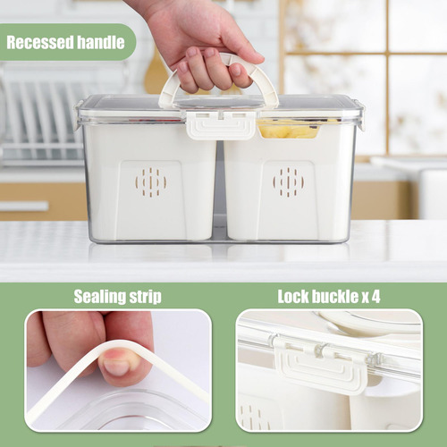 2x Organizador Para Refrigerador, Contenedor De