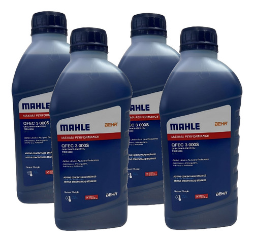 4x Aditivo De Radiador Monoetilenoglico Mahle Azul 4 Litros