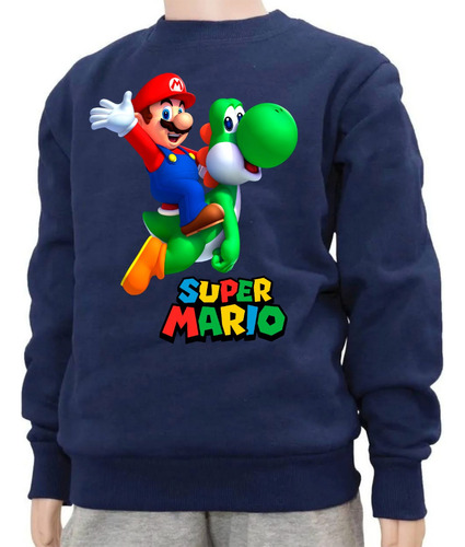 Buzo Felpa Adulto Super Mario Bros Luigi En Cuatros Diseños 