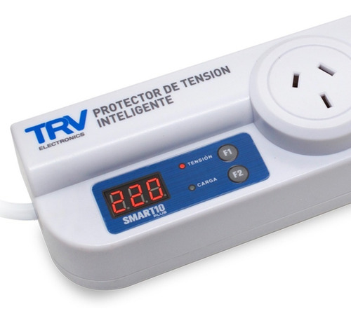 Protector De Tensión Inteligente Zapatilla Trv Smart 10 Plus Color Blanco
