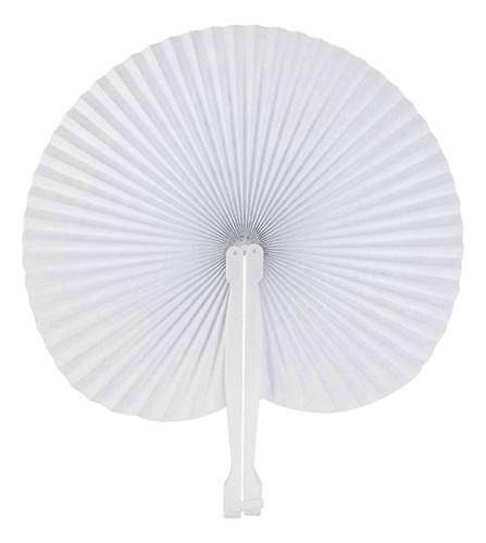 Chinese White Paper Fan Round Heart-shaped Folding Fan Plast