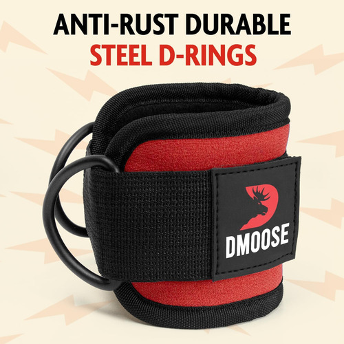 2 Tobilleras Dmoose Fitness P/ Máquinas De Cable, Gris Camo
